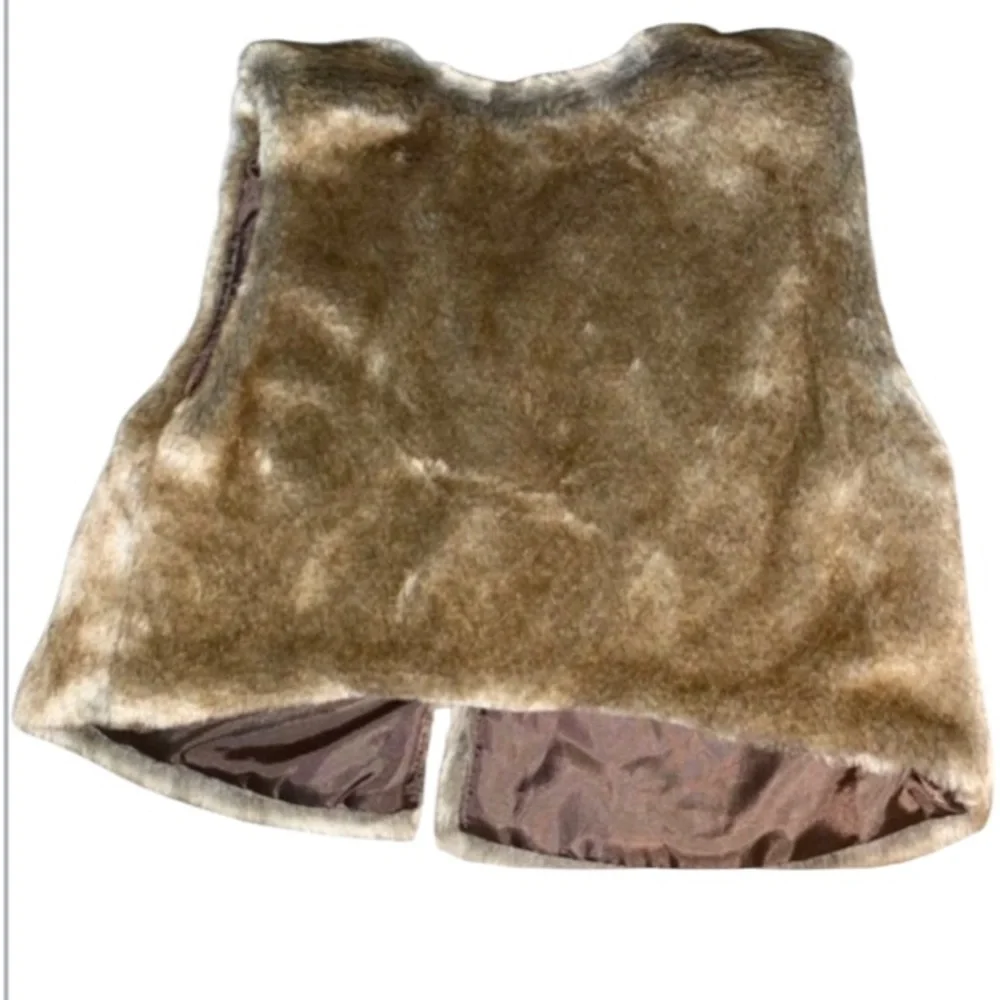 Old Navy Girls Faux Fur Vest Brown Fall Size 5T